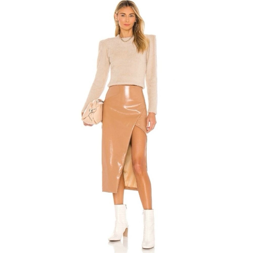 NBD Tan Midi Skirt